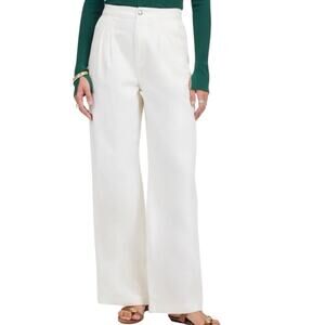 NWT Madewell Harlow Wide Leg Trouser Jeans Airy Denim Pleated VTG Canvas Size 33